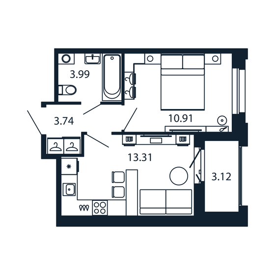 36,7 м², 1-комнатная квартира 5 657 960 ₽ - изображение 46