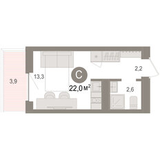 Квартира 22 м², студия - изображение 3