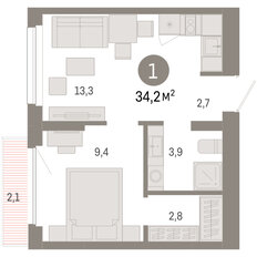 Квартира 34,2 м², 1-комнатная - изображение 3