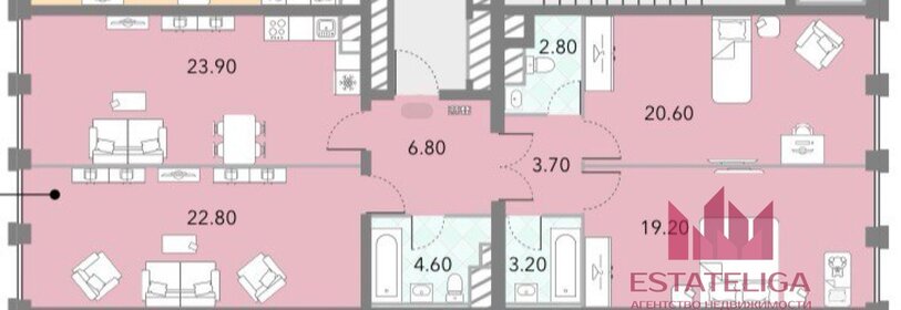 Квартира 107,9 м², 3-комнатная - изображение 1
