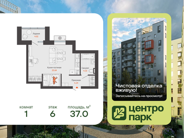 Квартира 37 м², студия - изображение 1