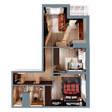 Квартира 66,6 м², 2-комнатная - изображение 3