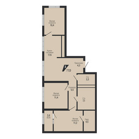 Квартира 77 м², 3-комнатная - изображение 2