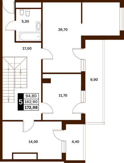 173,3 м², 5-комнатная квартира 34 482 720 ₽ - изображение 4