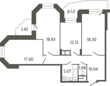 Квартира 94,1 м², 3-комнатная - изображение 1