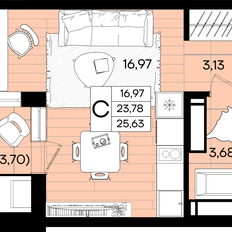 Квартира 25,6 м², студия - изображение 2