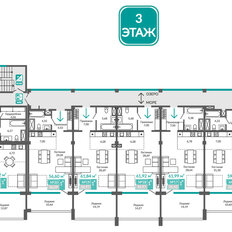 Квартира 61,9 м², 1-комнатные - изображение 2