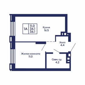 Квартира 36,1 м², 1-комнатная - изображение 1