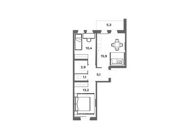 Квартира 50,2 м², 2-комнатная - изображение 1