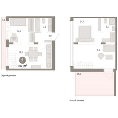 Квартира 86,1 м², 2-комнатная - изображение 3
