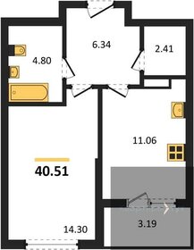 Квартира 40,5 м², 1-комнатная - изображение 1
