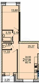 Квартира 58 м², 2-комнатная - изображение 1
