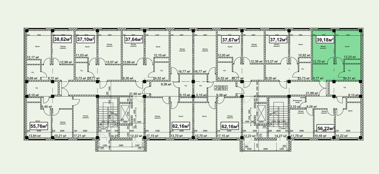 37,1 м², 1-комнатная квартира 4 711 700 ₽ - изображение 42
