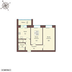 Квартира 56,3 м², 2-комнатная - изображение 3
