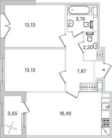 Квартира 60,4 м², 2-комнатная - изображение 1