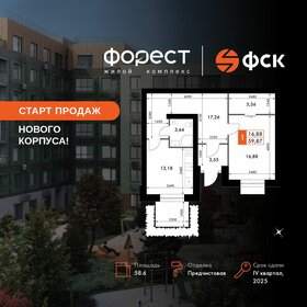 Квартира 58,6 м², 1-комнатная - изображение 1