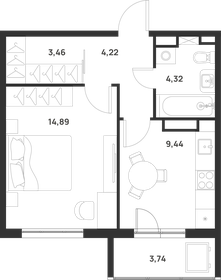 Квартира 38,2 м², 1-комнатная - изображение 1