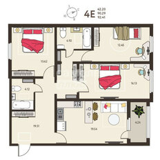 Квартира 92,4 м², 3-комнатная - изображение 3