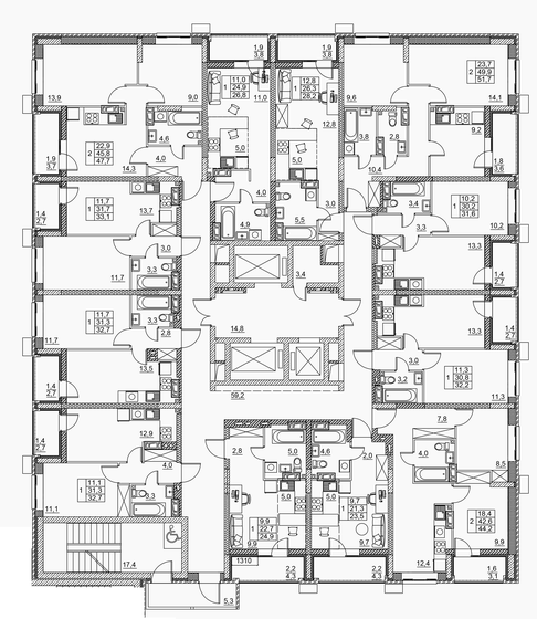 47,7 м², 2-комнатная квартира 5 962 500 ₽ - изображение 22