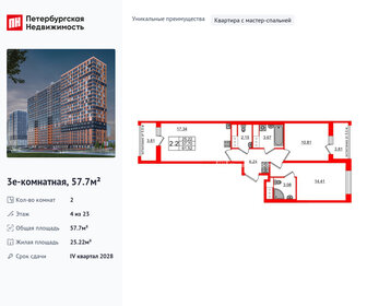 Квартира 57,7 м², 2-комнатная - изображение 1