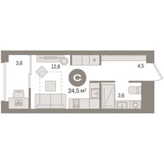 Квартира 24,6 м², студия - изображение 4