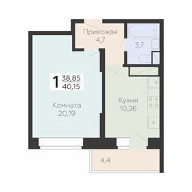 Квартира 40,2 м², 1-комнатная - изображение 2