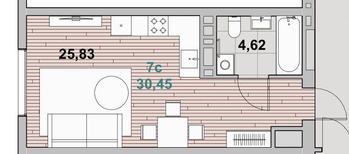 28 м², 1-комнатная квартира 5 069 420 ₽ - изображение 28