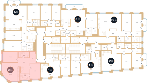 Квартира 108,5 м², 2-комнатная - изображение 1