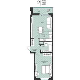 Квартира 48,9 м², 2-комнатная - изображение 1