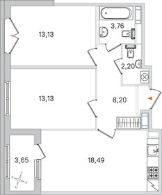 Квартира 60,7 м², 2-комнатная - изображение 1