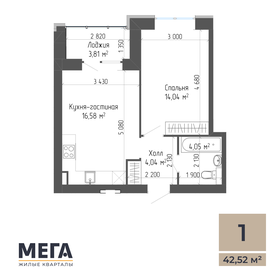 Квартира 40,6 м², 1-комнатная - изображение 1