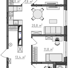 Квартира 80,1 м², 3-комнатная - изображение 2