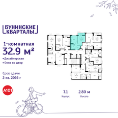 Квартира 32,9 м², 1-комнатная - изображение 2