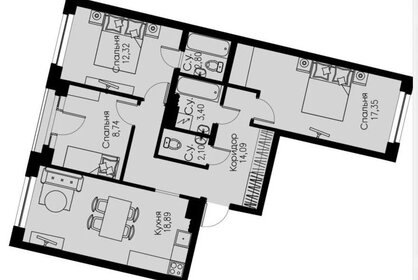 Квартира 79,1 м², 3-комнатная - изображение 1