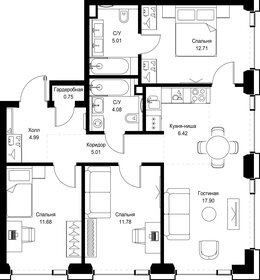 Квартира 80,3 м², 3-комнатная - изображение 2