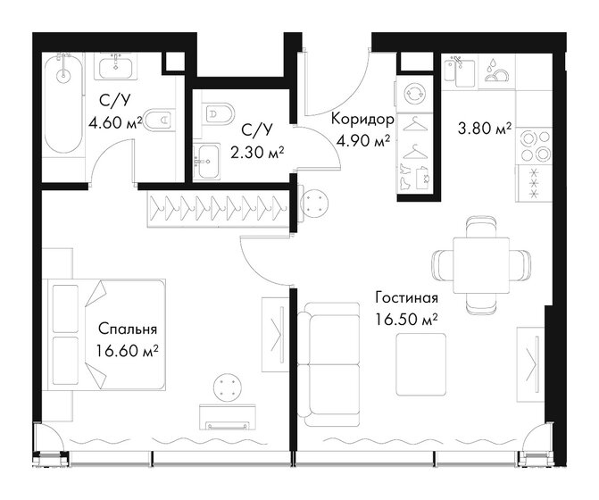 59,9 м², 2-комнатная квартира 83 237 040 ₽ - изображение 29