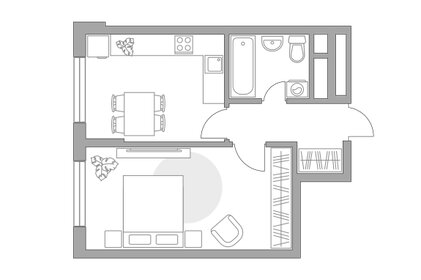 Квартира 34,3 м², 1-комнатная - изображение 1