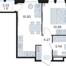 Квартира 35,7 м², 1-комнатная - изображение 3