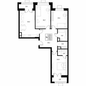 Квартира 90,7 м², 3-комнатная - изображение 1
