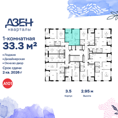 Квартира 33,3 м², 1-комнатная - изображение 2