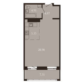 Квартира 51,6 м², 1-комнатная - изображение 1