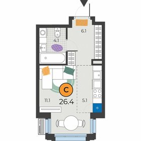 Квартира 26,4 м², студия - изображение 1