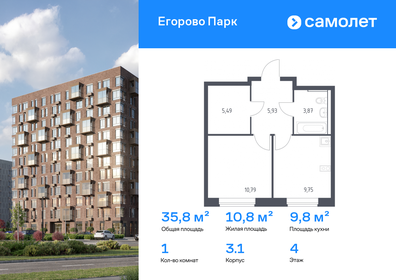 Квартира 35,8 м², 1-комнатная - изображение 1