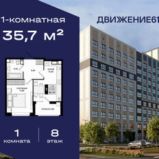 Квартира 35,7 м², 1-комнатная - изображение 2