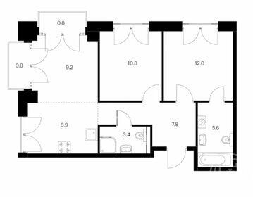 Квартира 57,7 м², 2-комнатная - изображение 1