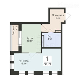 Квартира 38,6 м², 1-комнатная - изображение 1