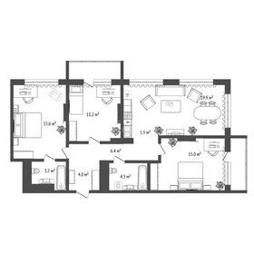 Квартира 81,9 м², 3-комнатная - изображение 2