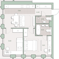 Квартира 56,6 м², 2-комнатная - изображение 2