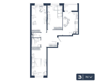 Квартира 78,7 м², 3-комнатная - изображение 1