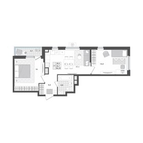 Квартира 56,4 м², 2-комнатная - изображение 1